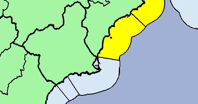 Aemet da por finalizado el aviso amarillo por lluvias en el litoral de la Región de Murcia