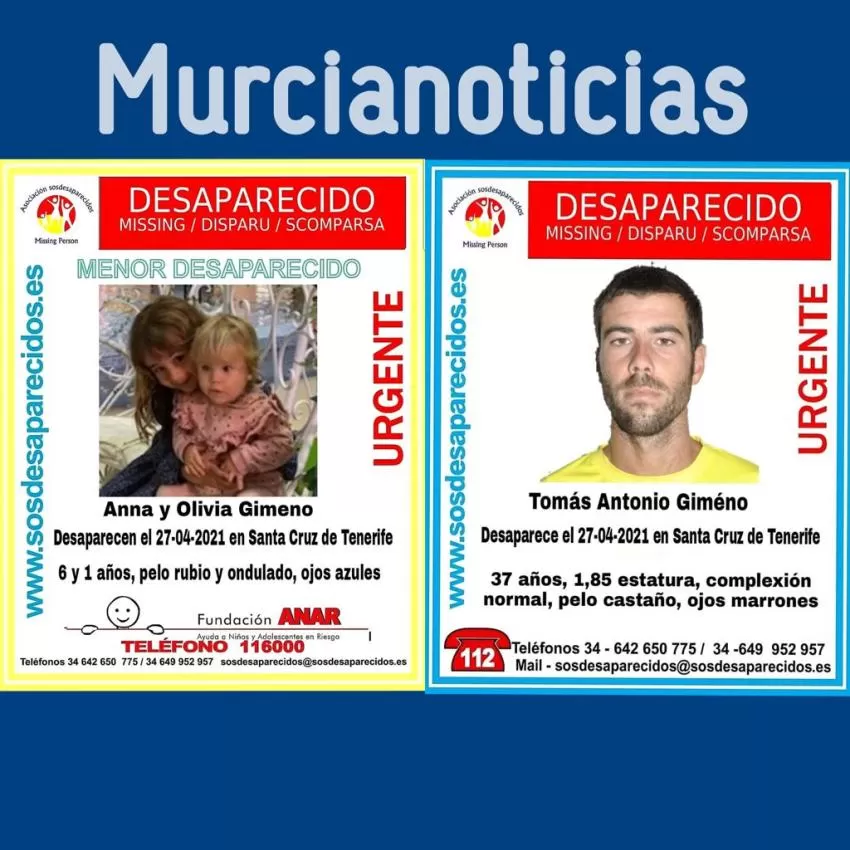 Desaparecidas dos niñas y su padre en Tenerife