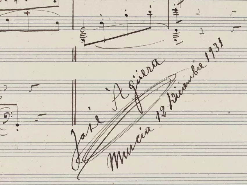 El Archivo General recibe el fondo musical y personal del compositor murciano José Agüera