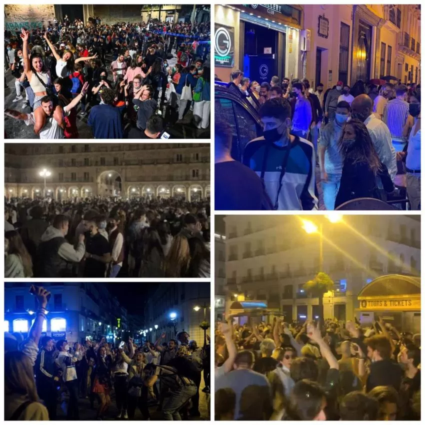 El fin del estado de alarma en España se celebra por todas las calles del país