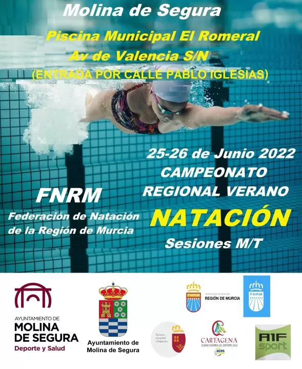 Molina de Segura acoge el Campeonato Regional Verano 2022 de Natación