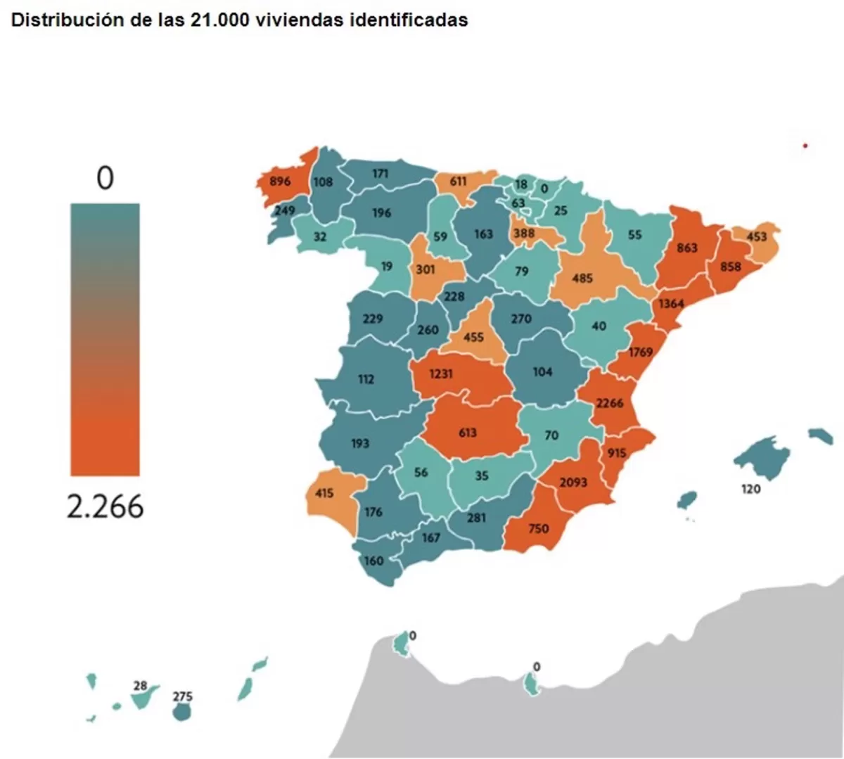 Valencia, Murcia y Castellón concentran el 29% de las 21.000 viviendas que la Sareb tiene para las CCAA