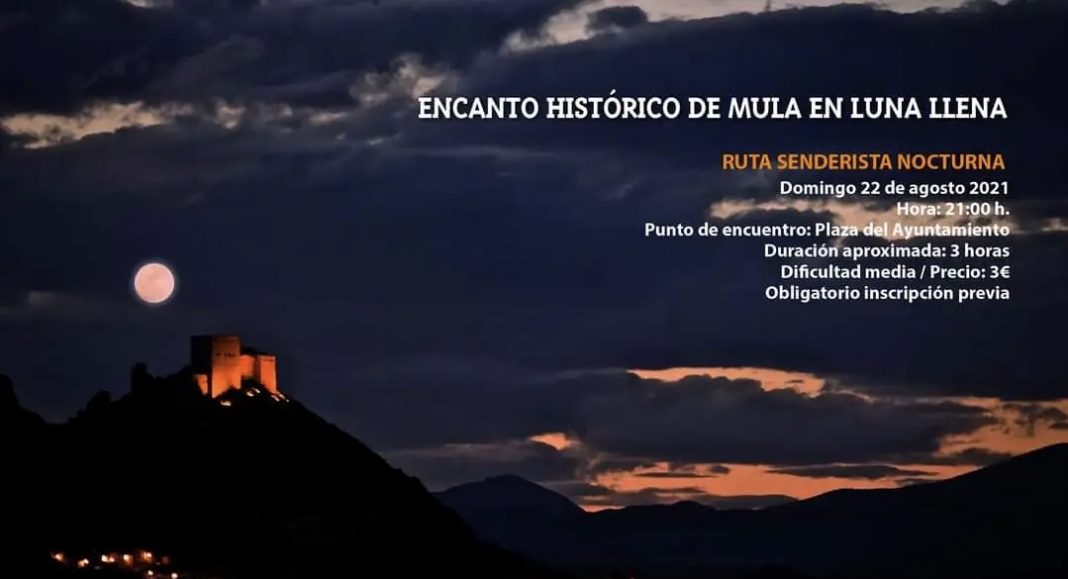 Cartel de la ruta ‘Encanto Histórico de Mula en Luna Llena’.